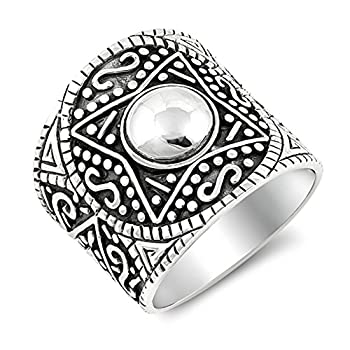 【中古】【輸入品・未使用】Wide Aztec Design infinity bohoリング。925スターリングシルバーバリバンドサイズ6???12|スカイマーケットプラス