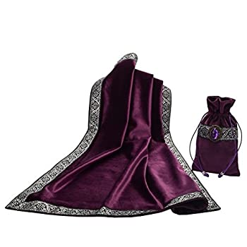 【中古】【インポート品・未当て嵌める】(Purple) - Hao Run New Altar Tarot Cards Bag Table Cloth Tablecloth Divination Wicca Velvet Tapestry (Purple)