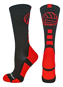 【中古】【輸入品・未使用】MadSportsStuff バレーボールロゴ クルーソックス 複数色 S ブラック
