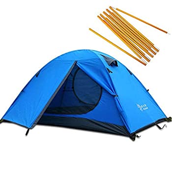 【中古】【輸入品・未使用】アウトドア 2人用 4シーズン テント キャンプ バックパッキングテント キャリーバッグ付き ポータブル 取り付け簡単 軽量 広々としたインテリア