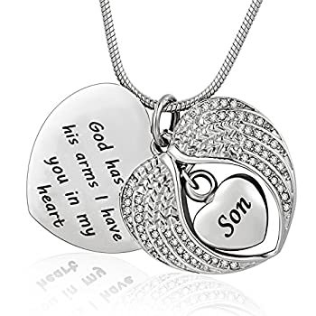 【中古】【輸入品・未使用】Norya God has You in his arms with Angel Wing ダイヤモンド 火葬ジュエリー 記念品 骨壺ネックレス