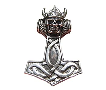 【中古】【輸入品・未使用】925銀のバイキングの頭蓋骨のヘルメットMjolnir Mjolhner ThorペンダントA21のハンマー
