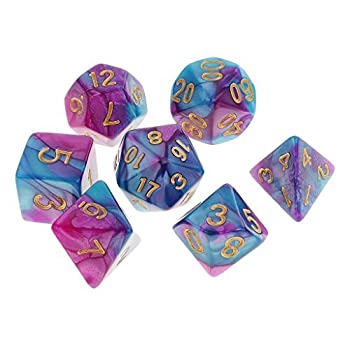 【中古】【輸入品・未使用】Yiotfandoll 7PCS Polyhedral Dice Two Colors 16mm D20 D12 D10 D8 D6 D4 for Dungeons and Dragons DND RPG MTG Table Games Purple Blue [並|スカイマーケットプラス