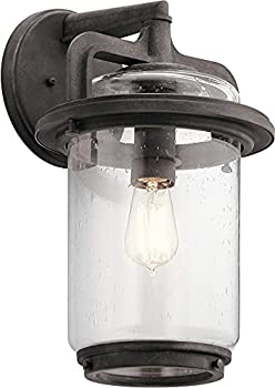 【中古】【輸入品・未使用】Kichler Lighting 49866?WZC Andover???OneライトXLアウトドア風化壁ランタン、亜鉛Finish withシードクリアガラス