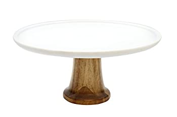 【中古】【輸入品・未使用】Tablecraft Elements Collection ケーキスタンド 12インチ x 12インチ x 5.5インチ 大理石/アカシア