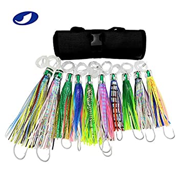 【中古】【インポート品・未当て嵌める】SET of 10 Pcs Offshore Big Game Trolling Lure for Marlin Tuna Mahi Dolphin Durado Wahoo Trolling Lures Free Mesh Bag 141［並行輸入］