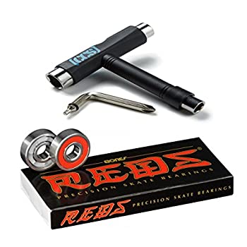 【中古】【輸入品・未使用】Bones Bearings レッドベアリング 8個パック スペーサーとワッシャー付き