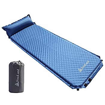 【中古】【輸入品・未使用】[Freeland] Camping Sleeping Pad Self Inflating with Attached Pillow Lightweight Air Mattress - Dark Navy Blue Color (並行輸入品)