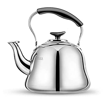 【中古】【インポート品・未当て嵌める】Tea Kettle Stovetop Whistling Teakettle Teapot%ｶﾝﾏ% Stainless Steel%ｶﾝﾏ% Thin Base%ｶﾝﾏ% Mirror Finish%ｶﾝﾏ% 2 liters