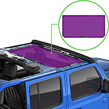 【中古】【輸入品・未使用】ALIEN SUNSHADE ジープラングラー JL JLまたはJLU (2018年以降) フロントサンシェード メッシュトップカバー(パープル) - 紫外線、風、ノイズを