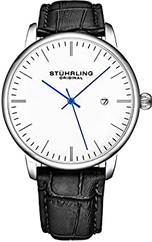 【中古】【インポート品・未当て嵌める】Stuhrling メンズ寄せ合わせ 3997Z ウオッチ 一風変わった メンズ カーフスキンレザーストラップ 御召しもの+心地好いひな型 アナログ時辰儀文字記号盤
