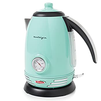 【中古】【インポート品・未当て嵌める】Nostalgia RWK150AQレトロステンレス明かり湯沸かし、1.7 L、アクア