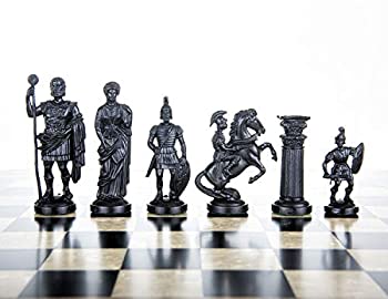 【中古】【輸入品・未使用】3 3/4インチ ブラック&ホワイト ローマ軍隊 プラスチックチェスピース フェルト製｜スカイマーケットプラス