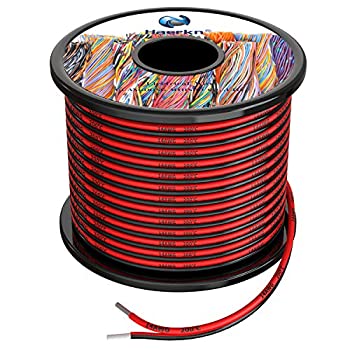【中古】【輸入品・未使用】14 awg シリコーン電気ワイヤー 2導体 平行線 50フィート [ブラック 25フィート 赤 25フィート] 14ゲージ ソフトで柔軟なフックアップ 無酸素撚