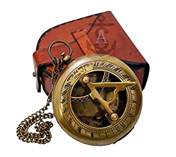 【中古】【輸入品・未使用】S Handicrafts アンティーク スチームパンク 真鍮 リストウォッチ サンダル コモンマス サンダイヤル腕時計 レザーベルト付き サンダイヤル付き