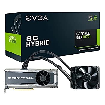 【中古】【インポート品・未当て嵌める】EVGA GeForce GTX 1070 Ti SC HYBRID GAMING 8GB GDDR5 LED All-In-One Watercooling with 10コマーシャル FAN DX12 OSD Support (PXOC) Graphics Card 08G