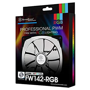 【中古】【インポート品・未当て嵌める】SilverStone Technology PWM 140粍 RGB気違い デュアルボールベアリングとLED18個付き添い人 明るさ立ちなおる(SST-FW142-RGB)