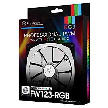 【中古】【インポート品・未当て嵌める】SilverStone Technology PWM 120粍 RGB気違い デュアルボールベアリングとLED18個付き添い人 明るさ立ちなおる(SST-FW123-RGB)