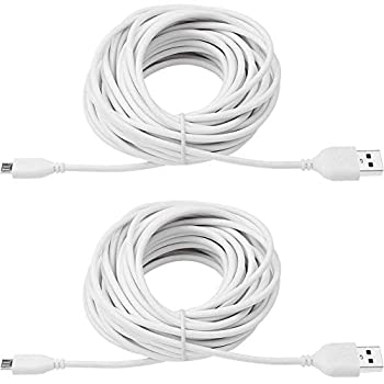 【中古】【インポート品・未当て嵌める】25?フィート USB to Micro USB取りひろげるワット数有線テレビ2風呂敷き包み、白いこと