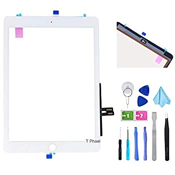 【中古】【輸入品・未使用】T Phael ホワイトデジタイザー修理キット iPad 9.7インチ 2018 iPad 6 第6世代 A1893 A1954 タッチスクリーンデジタイザー交換用 (ホームボタン