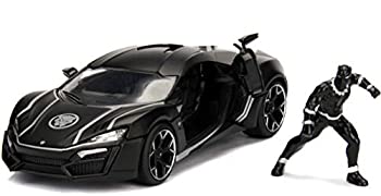 【中古】【輸入品・未使用】Lykan Hypersport Diecast Model Car with Black Panther Figure from Black Panther [1:24 scale in Black]｜スカイマーケットプラス