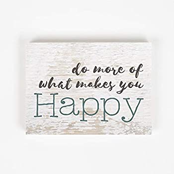 【中古】【輸入品・未使用】Do More Of What Makes You Happyホワイトウォッシュ7.5?X 5.5ソリッド木製BarnhouseブロックSign|スカイマーケットプラス