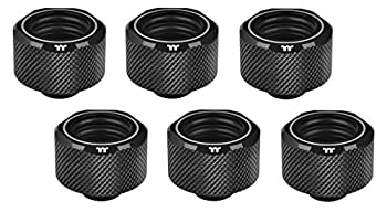 【中古】【輸入品・未使用】Thermaltake 16mm Pacific C-PRO G1/4 PETGチューブ OD 圧縮 - ブラック (6個パック)
