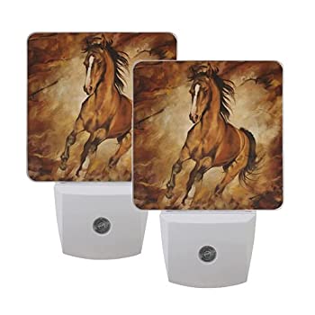 【中古】【輸入品・未使用】joyprint LED夜間ライト動物馬、自動Senor Dusk to Dawnナイトライトプラグin子供ベビー女の子男の子大人の部屋