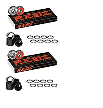【中古】【インポート品・未当て嵌める】Bones Bearings 赤いことベアリング (2) 8容器に並べる スペーサーと洗濯機付き添い人