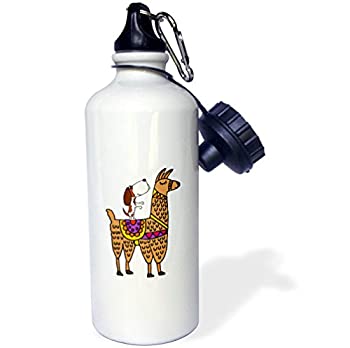 【中古】【輸入品・未使用】ローズWB 273492?_ 2?Funny Cute Sloth with Sombrero RidingホワイトLlama Cartoon Straw Water Bottle|スカイマーケットプラス