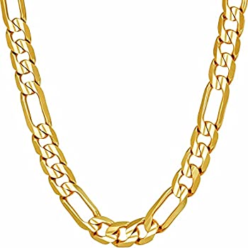 【中古】【輸入品・未使用】LIFETIME JEWELRY 7mm フィガロチェーンネックレス ダイヤモンドカット 24K金メッキ、金属|スカイマーケットプラス