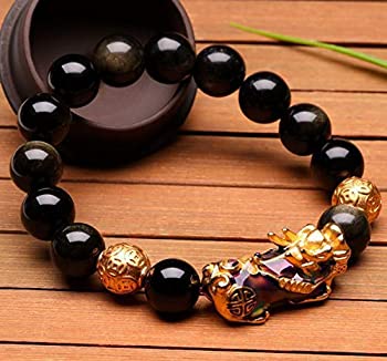 【中古】【輸入品・未使用】五本爪皇帝龍 黒彫り 天然石開運 財運 強力 金運 ・ 仕事運 ・ ギャンブル運 魔除け お守りブレスレット パワーストーン [並行輸入品]