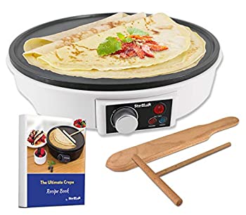 【中古】【輸入品・未使用】無料レシピの電子書籍と木製のへらで12%ダブルクォーテ%電気クレープメーカーStarBlueで - ノンスティックとポータブルパン、コンパクト、オン/オフボ|スカイマーケットプラス