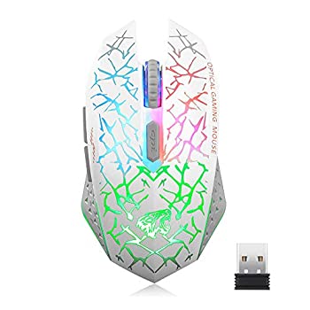 【中古】【インポート品・未当て嵌める】Picktech Q8 Wireless Gaming Computer Mouse%ｶﾝﾏ% 2.4GHz USB Optical Rechargeable Ergonomic LED Wireless Silent Mouse%ｶﾝﾏ% 3 Adjustable D