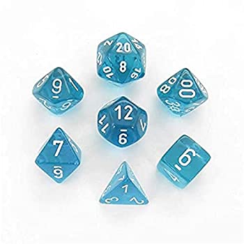 【中古】【輸入品・未使用】Chessex: 7-Die Set Translucent: Teal and White - Revised