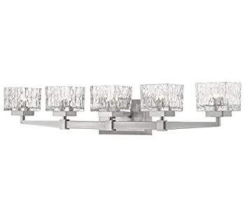 【中古】【インポート品・未当て嵌める】5 Light Vanity%ｶﾝﾏ% Clear%ｶﾝﾏ% Glass Shade%ｶﾝﾏ% Brushed Nickel Frame