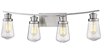 【中古】【輸入品・未使用】4 Light Vanity%ｶﾝﾏ% Clear Seedy %ｶﾝﾏ% Glass Shade%ｶﾝﾏ% Brushed Nickel Frame