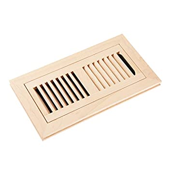 【中古】【輸入品・未使用】Homewell 木製フロアレジスター ダンパー付きフラッシュマウントベント 4x10インチ 未仕上げ 4x10 Inch with Damper FMHIU410D