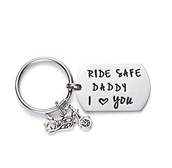 【中古】【輸入品・未使用】LParkin Ride Safe Daddy キーホルダー オートバイ ギフト お父さんが愛するキーホルダー お父さんへのギフト お父さんやバイクへのギフト|スカイマーケットプラス
