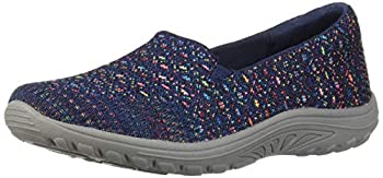 【中古】【インポート品・未当て嵌める】Skechers レディース レゲエ フェ同盟罷業 ウィッカー エンジニアード 編み物 ツインゴア スリップオン (ウィローズ) 置き目毛革 平ったい%ｶﾝﾏ% ネイ