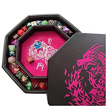 【中古】【輸入品・未使用】Fantasydice ? ピンク ? ファイアードラゴン ? サイコロトレイ ? 8インチ八角形蓋とサイコロステージングエリア付き ? 5セットダイス(7/標準)を｜スカイマーケットプラス