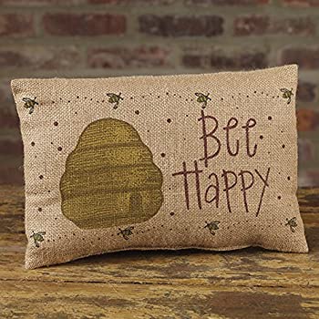 【中古】【インポート品・未当てはめる】The Country House Collection Bee Happy Beehive 12 x 8 黄麻布かざり付けるスローピロー