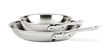 【中古】【インポート品・未当てはめる】All-Clad D3 Stainless Steel 8%ﾀﾞﾌﾞﾙｸｫｰﾃ% \u0026 10%ﾀﾞﾌﾞﾙｸｫｰﾃ% Fry Pan Set 8400001686 141［並行輸入］