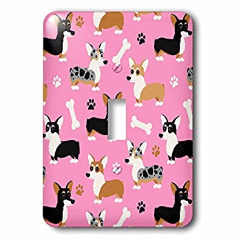 【中古】【輸入品・未使用】3dローズJanna Salak Designs犬???かわいいコーギー犬パターンピンク???照明スイッチカバー???シングルトグルスイッチ(LSP 274317?_ 1?)｜スカイマーケットプラス