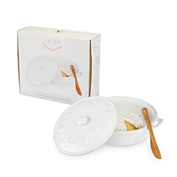 【中古】【輸入品・未使用】Twine Rustic Farmhouse セラミック ブリーベイカー&アカシアウッドスプレッダー ホワイト 14,988円