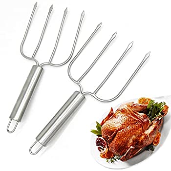 【中古】【輸入品・未使用】トルコリフターフォークセットの2ステンレススチールトルコトルコLifters and Poultry Lifters Turkey Claws Carving Fork
