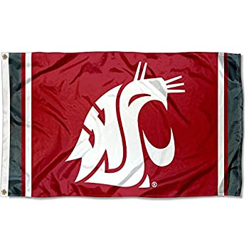 【中古】【インポート品・未当て嵌める】Washington State Cougarsジャージーストライプフラグ