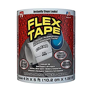 【中古】【輸入品・未使用】フレックステープ Flex Tape 4%ﾀﾞﾌﾞﾙｸｫｰﾃ% x 5' 幅10cm x 長1.55m クリア 透明 超強力 防水 ウォータープルーフ 瞬間接着 アメリカで話題