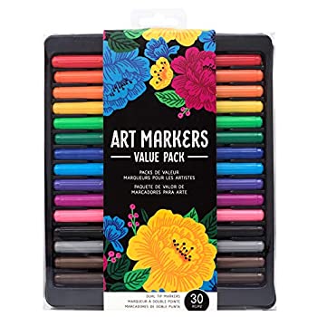 【中古】【輸入品・未使用】American Crafts Value パック ペン &マーカー - Art Markers - Fine and Broad Dual Tip (30 ピース) 350000｜スカイマーケットプラス