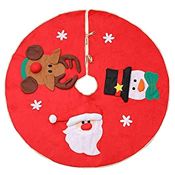 【中古】【輸入品・未使用】赤いクリスマスツリースカート、プリントされたサンタクロースのお祝いの休日のデザイン、BZCTAH赤いクリスマスツリースカート、クリスマスの装